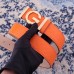 Gucci Width 3.8cm Leather Signature GG Belt with Single G Buckle Orange 2019