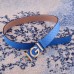 Gucci Width 3.8cm Leather Signature GG Belt with Single G Buckle Sky Blue 2019