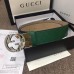 Gucci Width 4cm Signature Leather Belt Green with Interlocking G Buckle