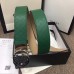 Gucci Width 4cm Signature Leather Belt Green with Interlocking G Buckle