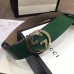 Gucci Width 4cm Signature Leather Belt Green with Interlocking G Buckle