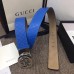 Gucci Width 4cm Signature Leather Belt Blue with Interlocking G Buckle