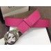 Gucci Width 4cm Signature Leather Belt Fuchsia with Interlocking G Buckle