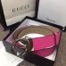 Gucci Width 4cm Signature Leather Belt Fuchsia with Interlocking G Buckle