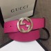 Gucci Width 4cm Signature Leather Belt Fuchsia with Interlocking G Buckle