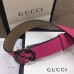 Gucci Width 4cm Signature Leather Belt Fuchsia with Interlocking G Buckle