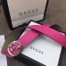 Gucci Width 4cm Signature Leather Belt Fuchsia with Interlocking G Buckle