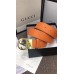 Gucci Width 4cm Signature Leather Belt Orange with Interlocking G Buckle