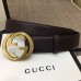 Gucci Width 4cm Leather Belt Coffee with Interlocking G Buckle