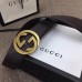 Gucci Width 4cm Leather Belt Coffee with Interlocking G Buckle