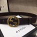 Gucci Width 4cm Leather Belt Coffee with Interlocking G Buckle