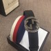 Gucci Width 4cm Sylvie Web and Leather Belt Black with Interlocking G Buckle