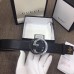 Gucci Width 4cm Leather Belt with Black/Silver Interlocking G Buckle