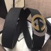 Gucci Width 4cm Leather Belt Black with Gold/Silver Interlocking G Buckle