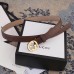 Gucci Width 2.5cm Signature Leather Belt Brown with Interlocking G Buckle