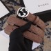 Gucci Width 2.5cm Signature Leather Belt Nude with Interlocking G Buckle