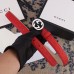 Gucci Width 2.5cm Signature Leather Belt Red with Interlocking G Buckle