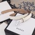 Gucci Width 2.5cm Signature Leather Belt White with Interlocking G Buckle