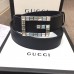 Gucci Width 3.5cm Leather Belt Black with Crystals Square G Buckle