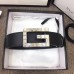 Gucci Width 3.5cm Leather Belt Black with Crystals Square G Buckle