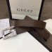 Gucci Width 3.5cm Leather Belt Brown with Crystals Square G Buckle