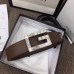 Gucci Width 3.5cm Leather Belt Brown with Crystals Square G Buckle