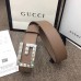 Gucci Width 3.5cm Leather Belt Nude with Crystals Square G Buckle