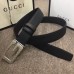 Gucci Width 3.5cm Leather Belt Black with G Buckle