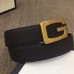Gucci Width 3.5cm Leather Belt Coffee with G Buckle