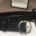 Gucci Width 4cm Leather Belt Black with Square Buckle