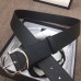 Gucci Width 4cm Leather Belt Black with Square Buckle