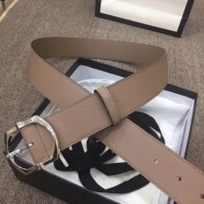 Gucci Width 4cm Leather Belt Nude with Square Buckle