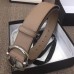 Gucci Width 4cm Leather Belt Nude with Square Buckle