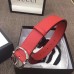 Gucci Width 4cm Leather Belt Red with Square Buckle