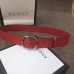 Gucci Width 4cm Leather Belt Red with Square Buckle