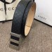 Gucci Width 3.8cm Signature Leather Belt Black with Logo Buckle