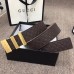 Gucci Width 3.8cm Signature Leather Belt Coffee with Logo Buckle
