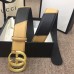 Gucci Width 4cm Diagonal Leather Belt Black/Beige with Textured Double G Buckle