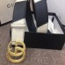 Gucci Width 4cm Diagonal Leather Belt Black/White with Textured Double G Buckle