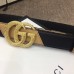 Gucci Width 3cm Diagonal Leather Belt Black/Beige with Textured Double G Buckle