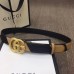 Gucci Width 3cm Diagonal Leather Belt Black/Beige with Textured Double G Buckle