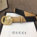 Gucci Width 3cm Diagonal Leather Belt Black/Beige with Textured Double G Buckle