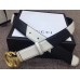 Gucci Width 3cm Diagonal Leather Belt Black/White with Textured Double G Buckle