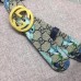 Gucci GG Blooms Belt 3.7cm Width Gold Hardware 370543 Blue