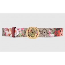 Gucci GG Blooms Belt 3.7cm Width Gold Hardware ‎370543 Pink