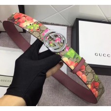 Gucci GG Blooms Belt 3.7cm Width Silver Hardware ‎370543 Pink