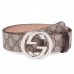 Gucci GG Supreme Belt with G Buckle ‎370543 4cm Width Silver Hardware