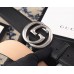 Gucci Calfskin Belt with interlocking G 3.8cm Width Silver Hardware