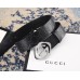 Gucci Guccissima Belt with interlocking G 3.8cm Width Silver Hardware