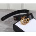 Gucci GG Buckle Calfskin Belt with Charms 38mm Width Black